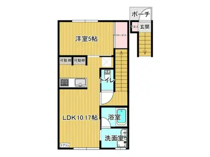 グランデドゥ(2LDK/2階)の間取り写真