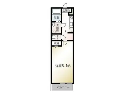 エステイトB東岩槻(1K/2階)の間取り写真