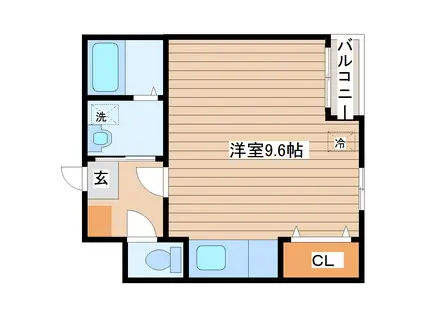 フォルト堤(ワンルーム/2階)の間取り写真