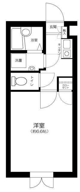 ウェルハウス広尾(1K/1階)の間取り写真