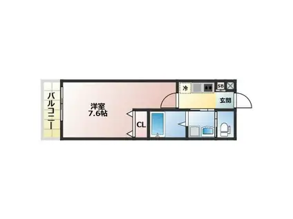 ALEGRIA姫路京口(1K/1階)の間取り写真