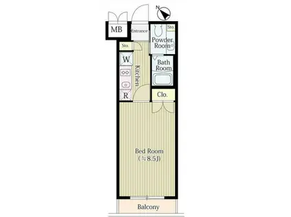 ル・ボワ平和台(1K/1階)の間取り写真