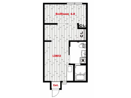 アリビオ山手(1LDK/1階)の間取り写真