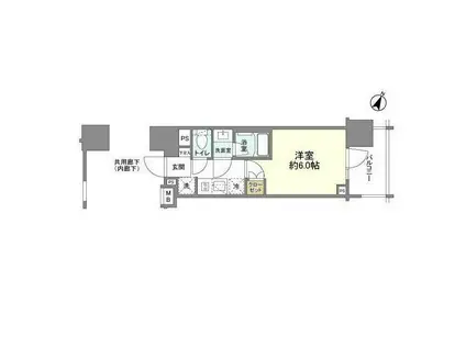 ピアース渋谷ウエスト(1K/4階)の間取り写真