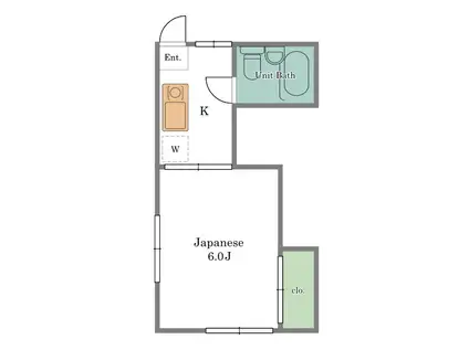 ヴィラワクイ(1K/2階)の間取り写真