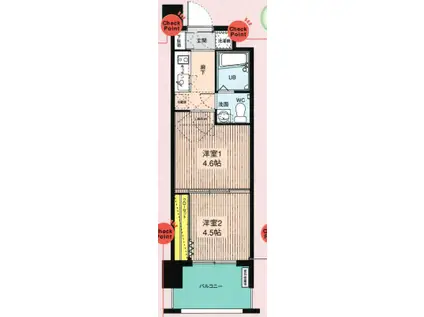 NO46 Vプロジェクト2100天神(2K/9階)の間取り写真