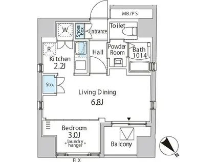 イル ジラソーレ(1DK/4階)の間取り写真