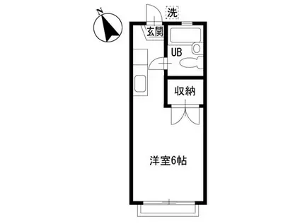 スカイハイツ(ワンルーム/2階)の間取り写真