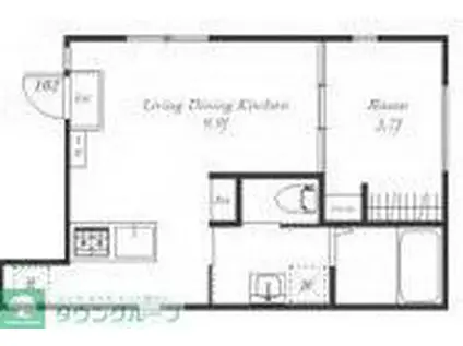 T-AZUL岸根公園(1LDK/2階)の間取り写真