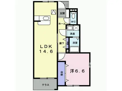 レ・パラッツォI(1LDK/1階)の間取り写真