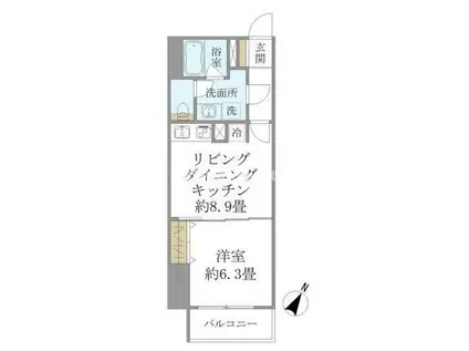 SS. FLAT神楽坂サウス(1LDK/7階)の間取り写真