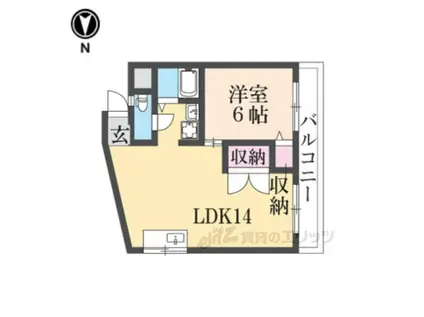 エイト寝屋川マンション(1LDK/2階)の間取り写真
