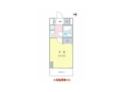 ライオンズマンション本厚木第3(1K/8階)の間取り写真