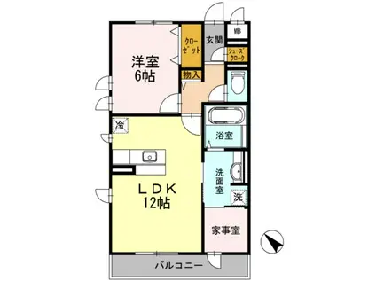 ビアンカネーヴェ(1LDK/2階)の間取り写真