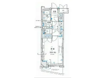 パレステュディオ三田(1K/5階)の間取り写真