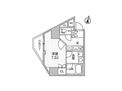 コンフォリア・リヴ千住(1K/8階)の間取り写真