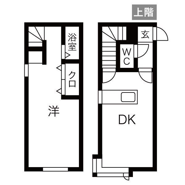 メゾンベルファム(1DK/1階)の間取り写真