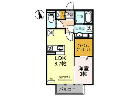 D-ROOM園部(1LDK/2階)の間取り写真