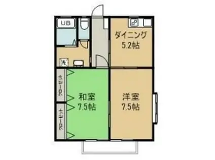 プレステージ II(2K/1階)の間取り写真