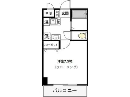 サンリット本山南(1K/4階)の間取り写真