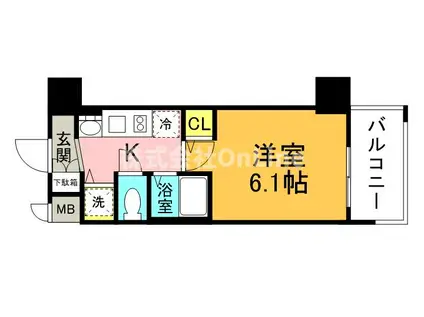 プレサンス大阪城公園パークプレイス(1K/4階)の間取り写真