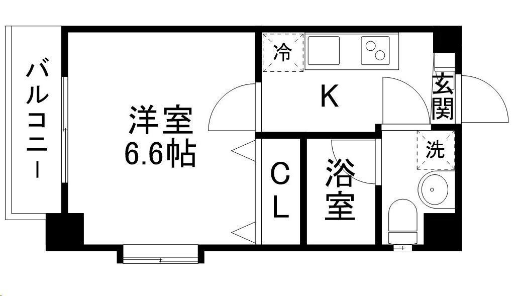 メゾンHEISEI(1K/1階)の間取り写真