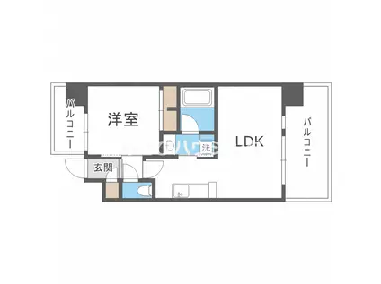PHOERME城北公園(1LDK/7階)の間取り写真
