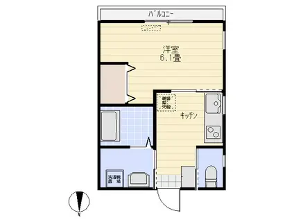 山一東十条ビル(1K/4階)の間取り写真