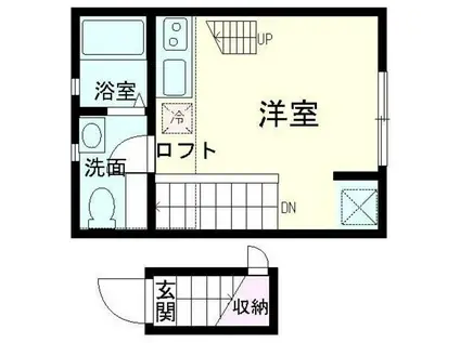 BS二葉レジデンスB棟 205(ワンルーム/2階)の間取り写真