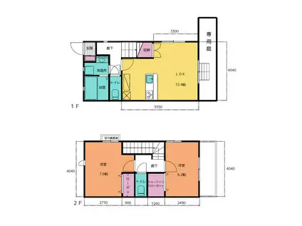 ラ フレーズ(2LDK/1階)の間取り写真