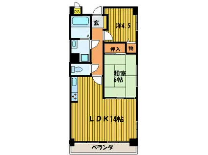 エシックス無辺(2LDK/2階)の間取り写真