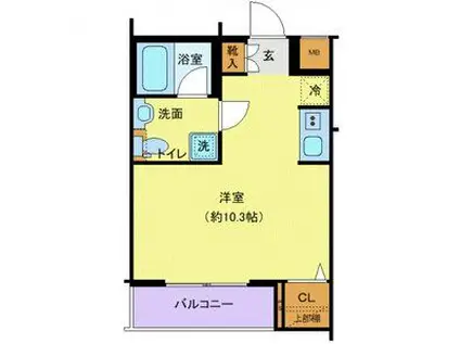 プレール・ドゥーク方南町(ワンルーム/1階)の間取り写真