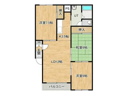 ファミリアプラザ(3LDK/2階)の間取り写真