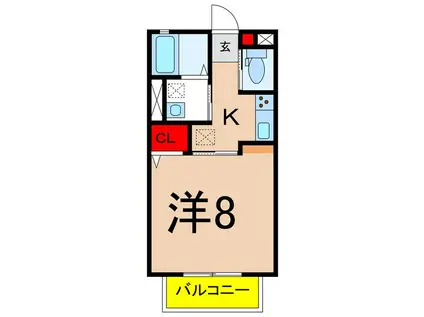 アベニール リオ(1K/1階)の間取り写真