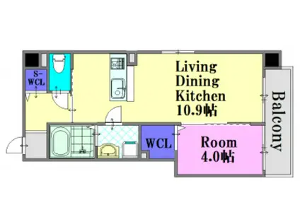 フェリーチェ西川(1LDK/3階)の間取り写真