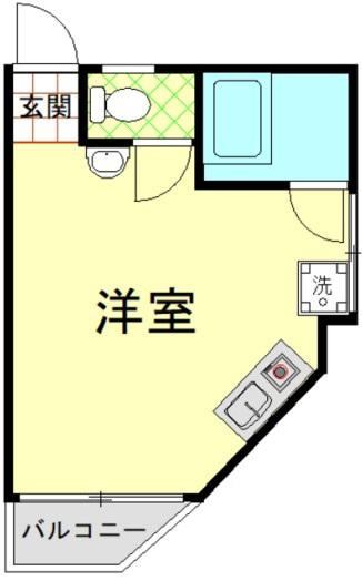 峰マンション(ワンルーム/3階)の間取り写真