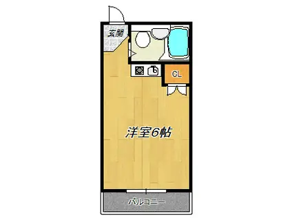 タウンハウス大阪西(ワンルーム/5階)の間取り写真