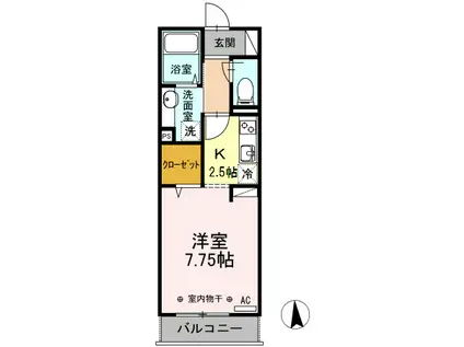 エル・フラワー(1K/2階)の間取り写真