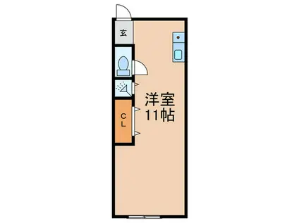 櫻荘(ワンルーム/2階)の間取り写真