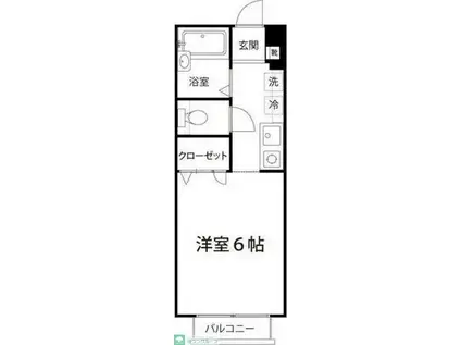 ルミエール(1K/2階)の間取り写真