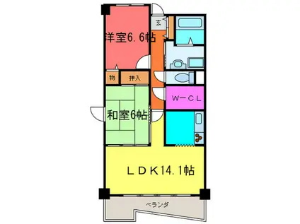 LUXEギオン(2LDK/2階)の間取り写真