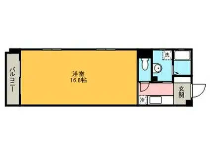 Kマンション(1K/8階)の間取り写真