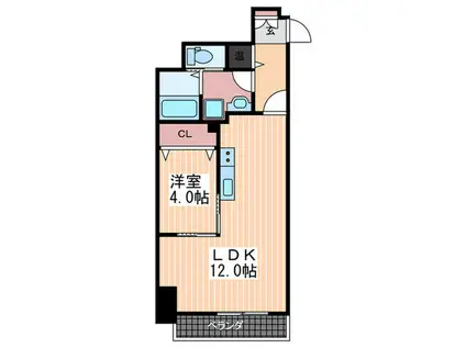 京橋町レジデンス広島駅前通(1LDK/5階)の間取り写真