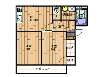メゾンコイケ(2DK/1階)の間取り写真