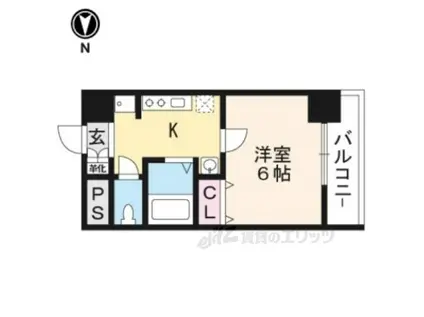 UN CASTELLO西院(1K/6階)の間取り写真