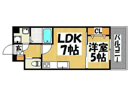 ORIENT BLD NO.87 マリアージュステーション(1LDK/9階)の間取り写真