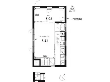 CK126(1LDK/5階)の間取り写真