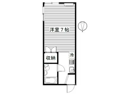 ホワイトプラザ玉村(1K/2階)の間取り写真