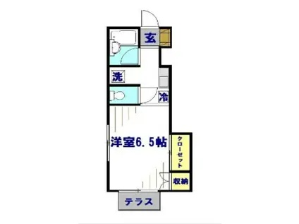 アドラブール多摩境(1K/1階)の間取り写真