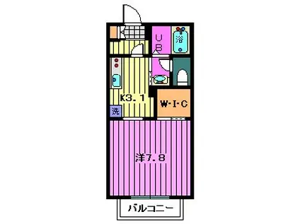 エルフローラB(1K/2階)の間取り写真